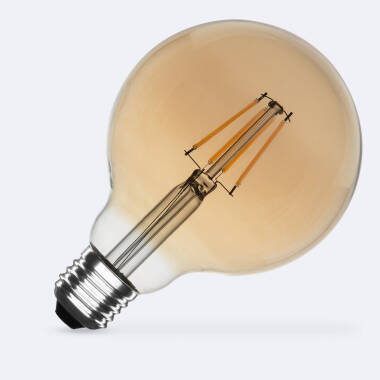 Lâmpada Filamento LED E27 6W 600 lm G95 Gold