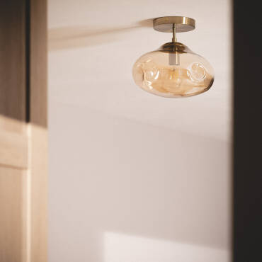 Fotografia do produto: Candeeiro de Teto Metal e Vidro Halych