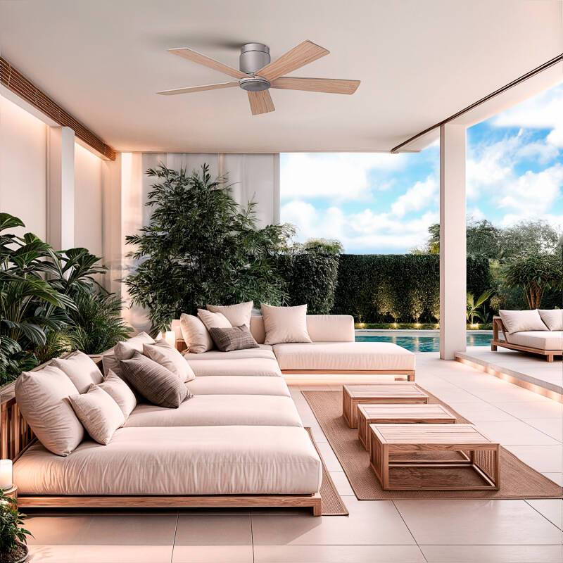 Imagem de Ventoinha de Teto Silenciosa Flatiron 132cm Motor DC para Exterior