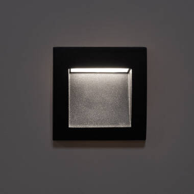Imagem de Baliza Exterior LED 4W, Encastrável, em Alumínio, para Parede, Quadrada, Preta, Leif