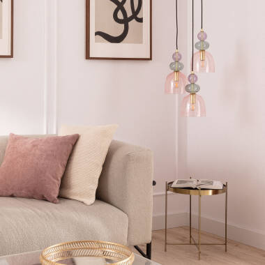 Lámpara Colgante Metal y Cristal Tri Baudelaire