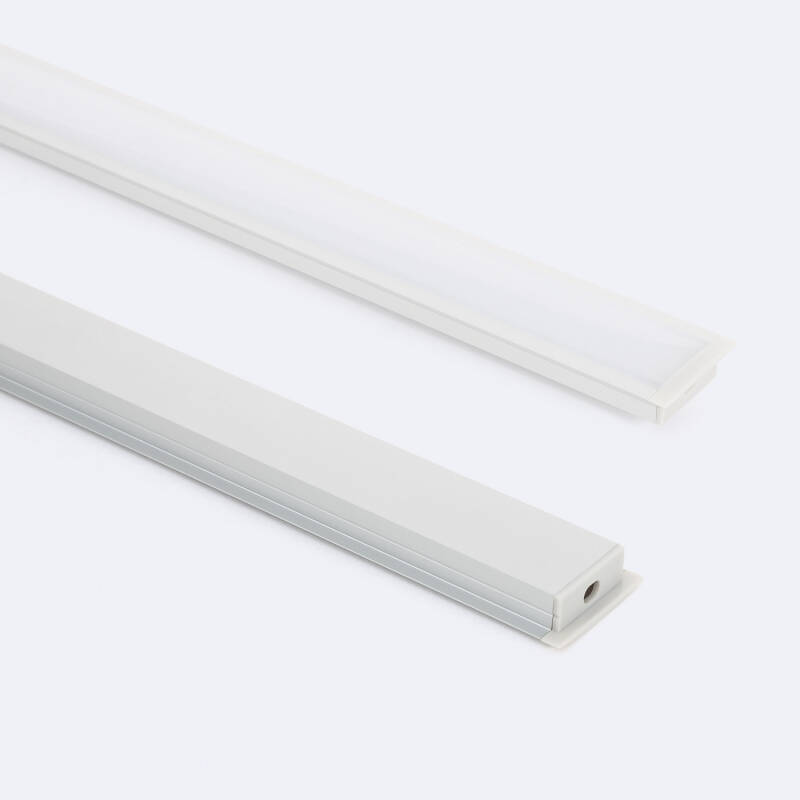 Imagen de Perfil de Aluminio Empotrable con Tapa Continua para Doble Tira LED hasta 18 mm