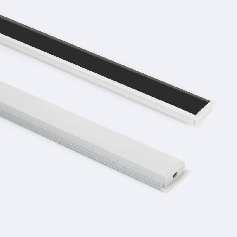 Imagen de Perfil de Aluminio Empotrable con Tapa Continua para Doble Tira LED hasta 18 mm