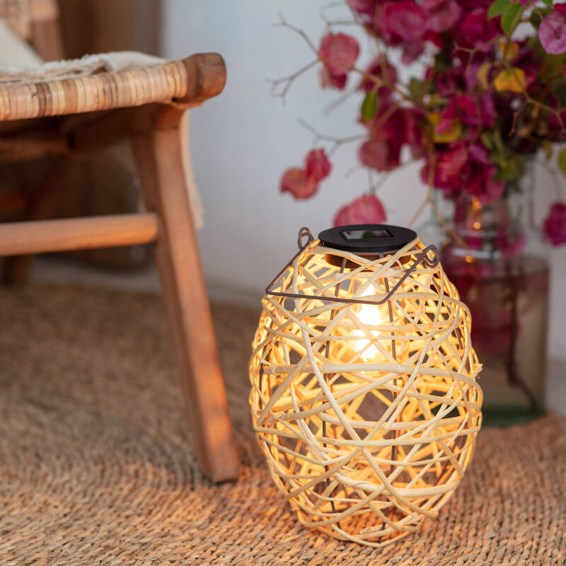 Candeeiro de Mesa LED Solar Exterior Rattan Baihar 