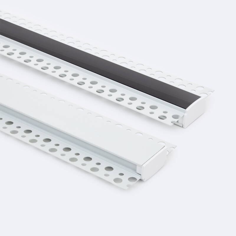 Imagen de Perfil de Aluminio Integración en Escayola/Pladur con Tapa Continua para Doble Tira LED hasta 20 mm