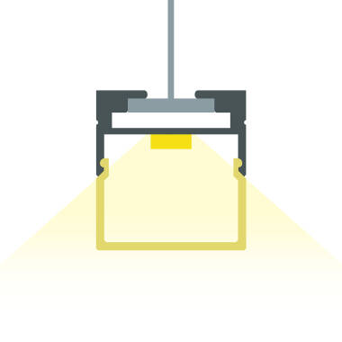 Perfil de Aluminio Colgante 2m para Tira LED hasta 17 mm