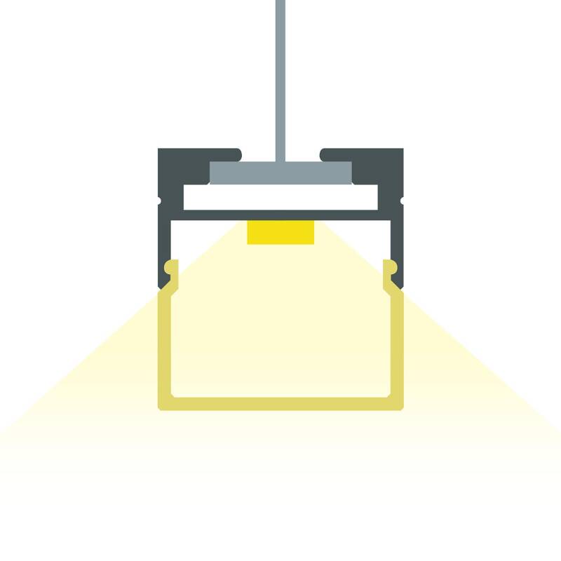 Imagen de Perfil de Aluminio Colgante 2m para Tira LED hasta 17 mm