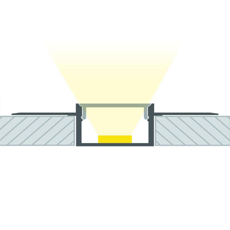 Imagen de Perfil Aluminio Integrado en Escayola/Pladur para Tira LED hasta 15 mm con Tapa Continua