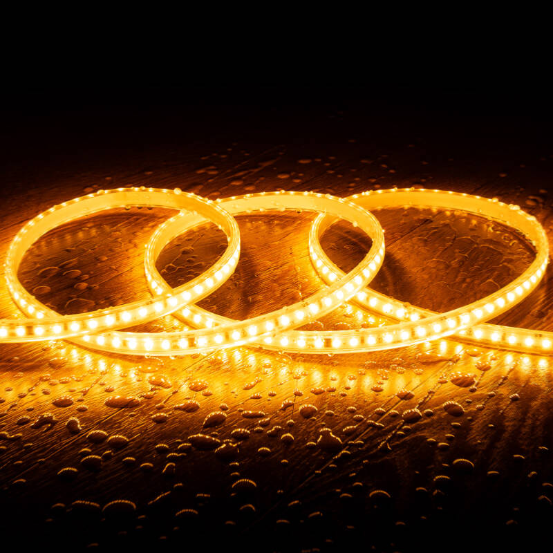 Imagem de Fita LED Regulável 220V SMD2835 Auto-retificada 120 LED/m 1000 lm/m Largura 12 mm IP65 Corte 10 cm à Medida