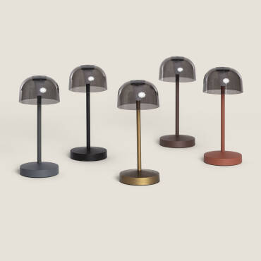Fotografía del producto: Lámpara de Mesa LED Portátil para Exterior Metal con Batería Recargable Lendora Smoke