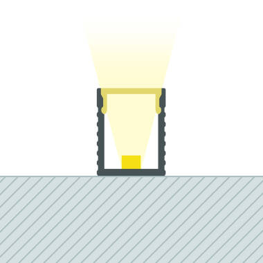 Perfil de Aluminio Superficie Mini con Tapa Continua para Tira LED hasta 6 mm
