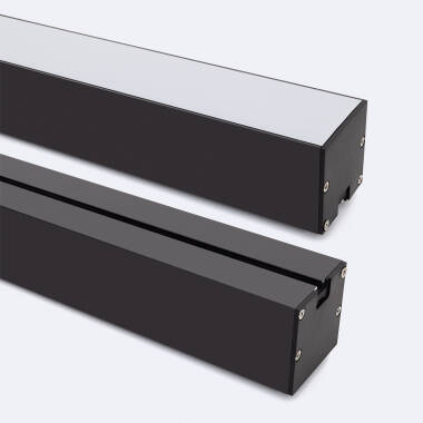 Perfil de Alumínio Suspenso Tamanho Grande com Tampa Contínua para Fitas LED até 45 mm