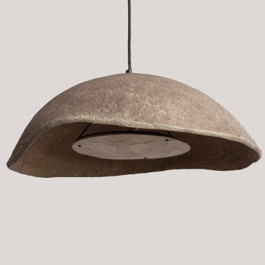 Candeeiro Suspenso Papel Marché Metal Pedra Orfalu