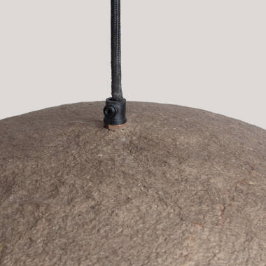 Imagem de Candeeiro Suspenso Papel Marché Metal Pedra Orfalu