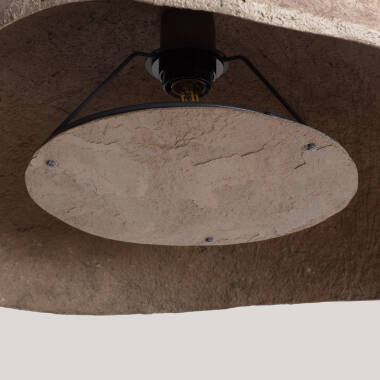 Imagem de Candeeiro Suspenso Papel Marché Metal Pedra Orfalu