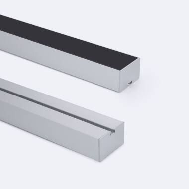 Perfil de Alumínio Tamanho Grande para Suspensão com Tampa Contínua para Fita LED até 45 mm