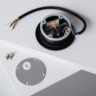 Imagen de Baliza Exterior LED 3W Empotrable Pared Circular Negro Wabi
