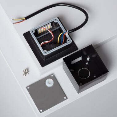 Imagen de Baliza Exterior LED 3W Empotrable Pared Cuadrado Negro Wabi