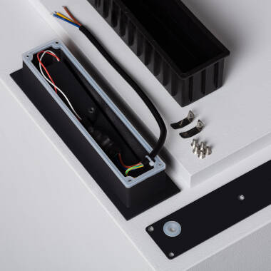 Imagem de Baliza de Parede LED de Alumínio Retangular para Exterior Linear Wabi Preto