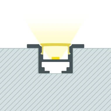 Perfil Alumínio Encastrável com Clips para Fitas LED de até 12 mm
