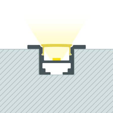 Perfil de Alumínio Encastrável para Teto com Clipes para Fitas LED até 12 mm