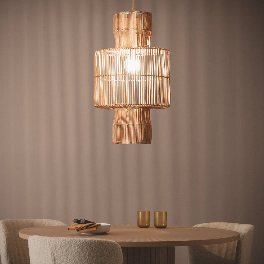 Candeeiro Suspenso Rattan Bonghani ILUZZIA 