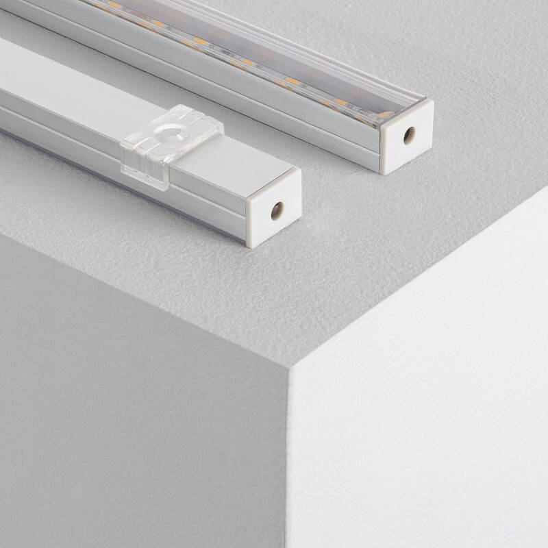 Imagem de Perfil Alumínio Superfície para Fita LED até 16 mm com Tampa Contínua