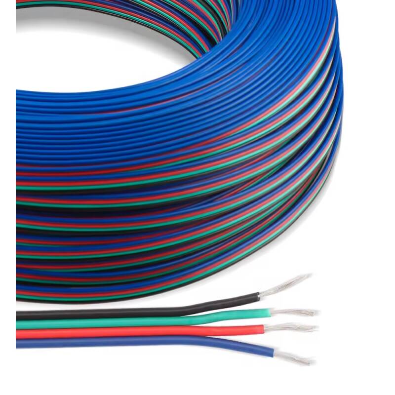 Imagem de Rolo de 100m de Cabo Elétrico Plano Mangueira 0,5mm² para Fitas de LED
