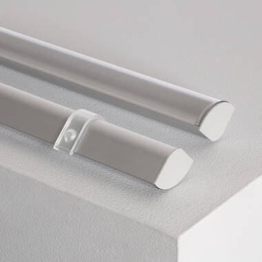 Perfil de Aluminio Esquina con Tapa Circular Continua para Tira LED hasta 20 mm