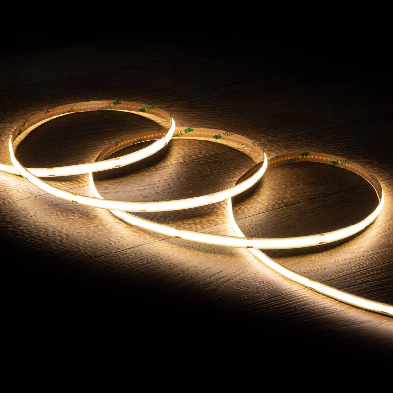 Imagen de Tira LED 24V COB 320 LED/m Bobina 20m 11W/m 1100lm/m Ancho 8mm Corte 10cm IP20 CRI90