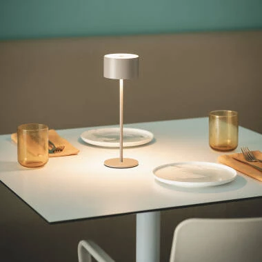 Lámpara de Mesa LED Portátil Exterior con Batería USB Recargable Metal Mounka Round
