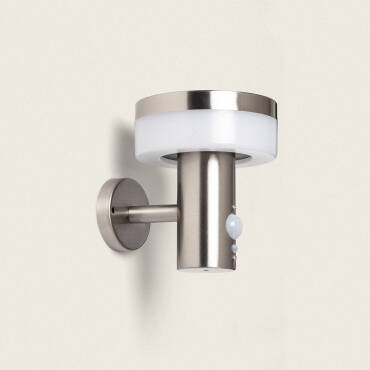 Fotografía del producto: Aplique de Pared Exterior Solar LED 1,5W Acero Inoxidable con Sensor de Movimiento Ashier