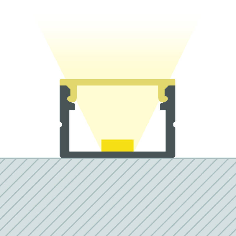 Imagem de Perfil de Aluminio de Superficie com Tampa Contínua para Fita LED até 15 mm