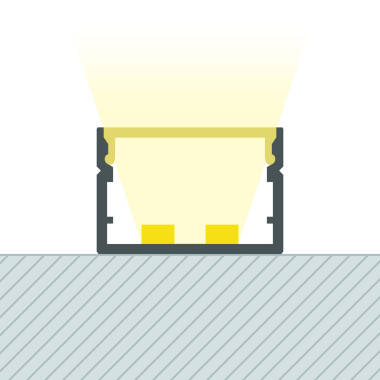 Perfil Aluminio Superficie para Tiras LED hasta 20 mm con Tapa Continua