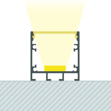 Perfil Aluminio Superficie con anclaje Empotrado mediante clips para Tira LED hasta 24 mm