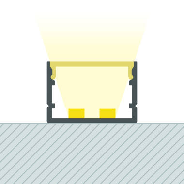 Perfil de Alumínio Superfície com Tampa Contínua para Fita Dupla LED até 22mm
