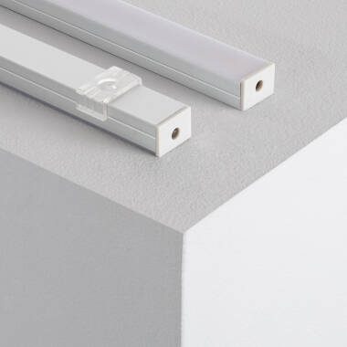 Perfil de Alumínio de Superfície com Cobertura Contínua para Fitas LED até 16 mm