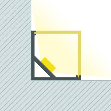 Perfil de Alumínio Esquina Triangular 2m para Fita LED até 10mm