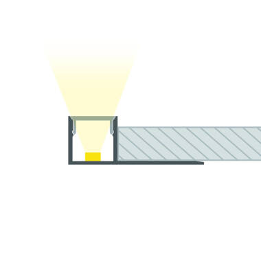 Perfil de Alumínio Integração em Gesso/Pladur com Tampa Contínua para Fita LED até 8mm