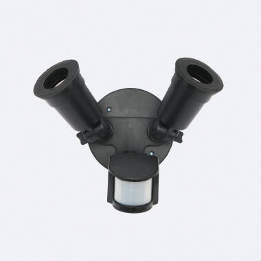 Sensor de Movimiento PIR Crepuscular 180º de Pared para Dos Bombillas E27