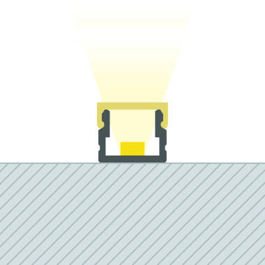 Perfil Aluminio Superficie 2m para Tira LED hasta 6 mm