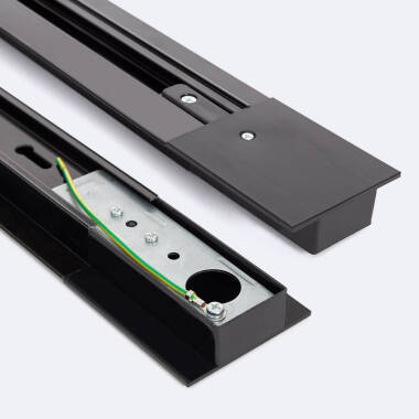 Carril Monofásico Empotrable Aluminio para Focos LED 1 Metro