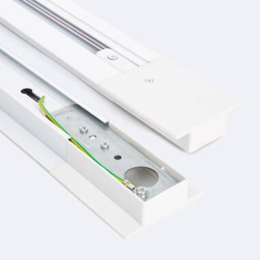 Carril Monofásico Empotrable Aluminio para Focos LED 1 Metro