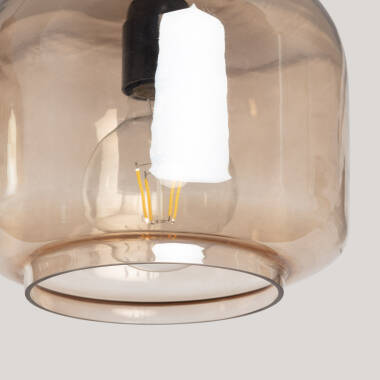 Imagen de Lámpara Colgante Madera y Cristal Amber Dallas 2 Focos  ILUZZIA