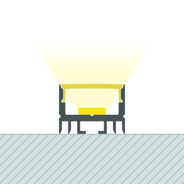 Perfil de Alumínio Superfície com Tampa Contínua para Fita LED até 13mm