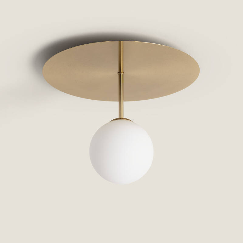 Imagem de Plafón de Teto Metal e Cristal Moonlight Brass