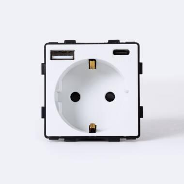 Enchufe con USB Schuko Tipo F Modern