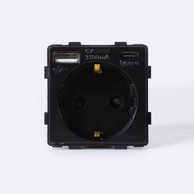 Tomada com USB Schuko Tipo F Modern
