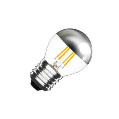 Bombilla Filamento LED E27 3.5W 300 lm G45 Regulable Chrome Reflect