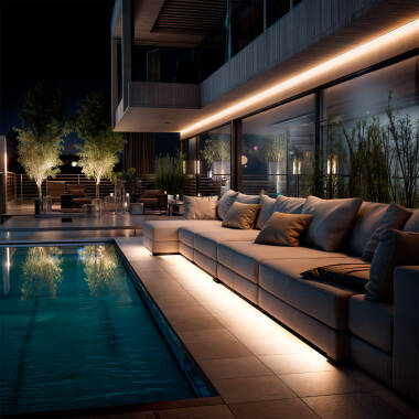 Imagen de Tira LED Neón Regulable 220V Blanco Cálido Semicircular 180 9W/m Corte 100cm IP67 a Medida